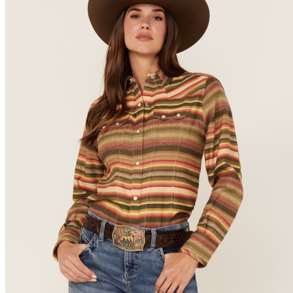 TASHA POLIZZI WOMEN'S COLD 44 VALLEY SERAPE SNAP WESTERN SHIRT size small